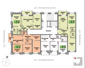2-к квартира, строящийся дом, 66м2, 4/10 этаж