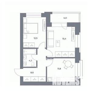 2-к квартира, вторичка, 56м2, 3/25 этаж
