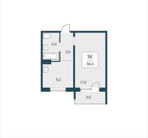 1-к квартира, вторичка, 38м2, 9/17 этаж