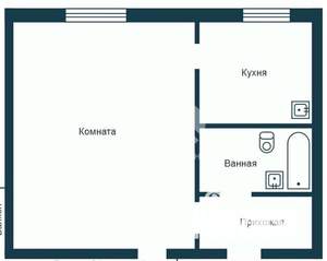 1-к квартира, вторичка, 30м2, 5/5 этаж