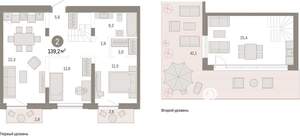 2-к квартира, вторичка, 139м2, 8/8 этаж