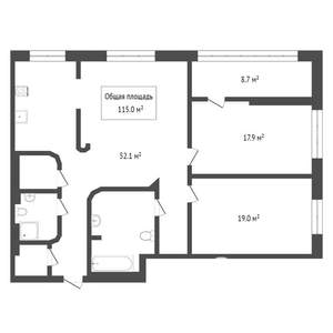 3-к квартира, вторичка, 115м2, 6/23 этаж