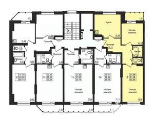 2-к квартира, строящийся дом, 62м2, 2/10 этаж
