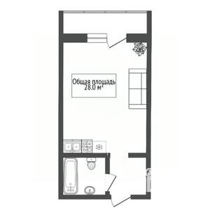 Студия квартира, вторичка, 29м2, 12/23 этаж