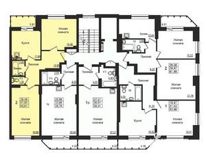 2-к квартира, строящийся дом, 62м2, 3/10 этаж