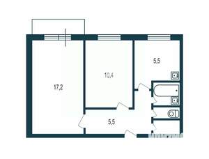 2-к квартира, вторичка, 44м2, 3/5 этаж