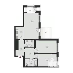 3-к квартира, вторичка, 95м2, 19/20 этаж