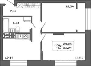 2-к квартира, вторичка, 53м2, 19/19 этаж
