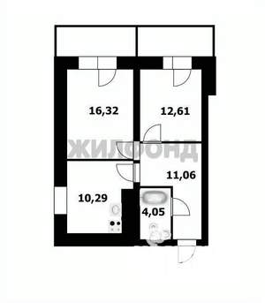 2-к квартира, вторичка, 54м2, 19/25 этаж