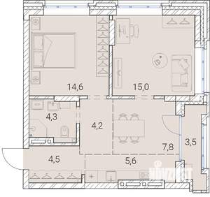 3-к квартира, вторичка, 60м2, 12/25 этаж