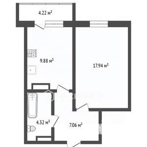 1-к квартира, вторичка, 39м2, 25/27 этаж