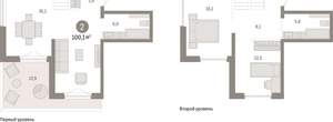 2-к квартира, вторичка, 100м2, 14/15 этаж