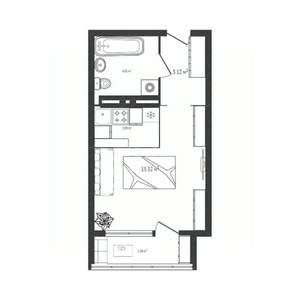 Студия квартира, вторичка, 30м2, 9/26 этаж