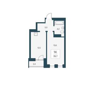 1-к квартира, вторичка, 40м2, 19/22 этаж