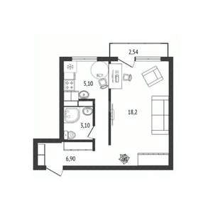 1-к квартира, вторичка, 32м2, 5/5 этаж