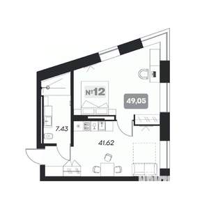 2-к квартира, вторичка, 49м2, 8/22 этаж