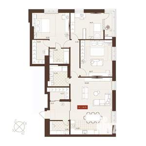 5-к квартира, строящийся дом, 130м2, 24/24 этаж