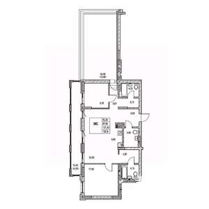 3-к квартира, строящийся дом, 103м2, 21/21 этаж