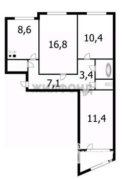 3-к квартира, вторичка, 63м2, 9/9 этаж