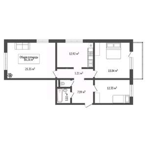 3-к квартира, вторичка, 87м2, 7/10 этаж