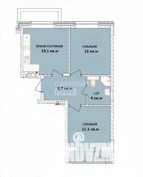 2-к квартира, вторичка, 50м2, 8/9 этаж