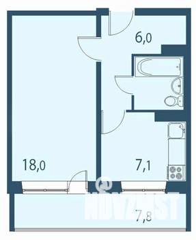 1-к квартира, строящийся дом, 39м2, 17/17 этаж