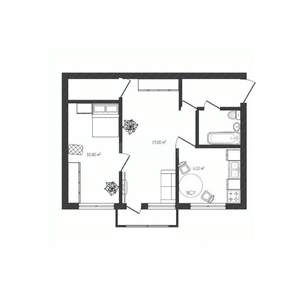 2-к квартира, вторичка, 45м2, 4/4 этаж