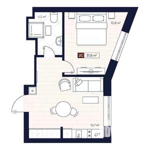 2-к квартира, вторичка, 32м2, 12/12 этаж