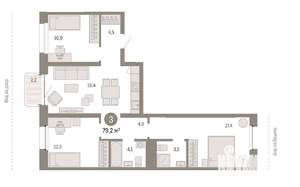 4-к квартира, вторичка, 79м2, 6/8 этаж