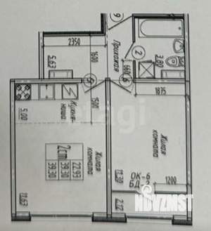 2-к квартира, сданный дом, 39м2, 9/10 этаж