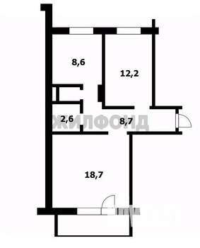 2-к квартира, вторичка, 52м2, 4/10 этаж
