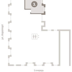 1-к квартира, вторичка, 59м2, 1/15 этаж