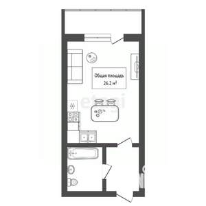 Студия квартира, вторичка, 26м2, 10/30 этаж
