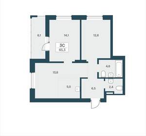 3-к квартира, вторичка, 65м2, 3/18 этаж