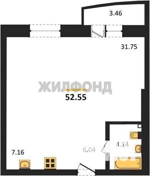 2-к квартира, вторичка, 53м2, 18/25 этаж