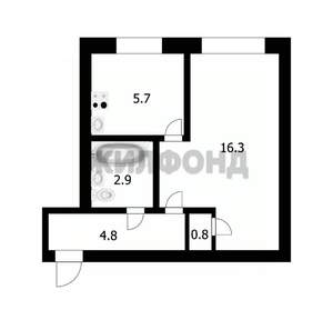 1-к квартира, вторичка, 31м2, 2/5 этаж