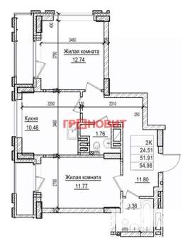 2-к квартира, сданный дом, 52м2, 15/29 этаж