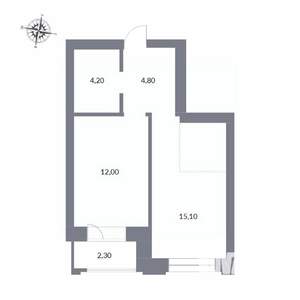 2-к квартира, вторичка, 38м2, 18/25 этаж