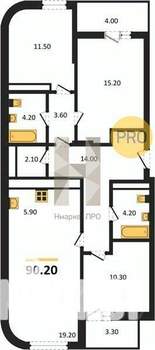 3-к квартира, вторичка, 92м2, 16/24 этаж