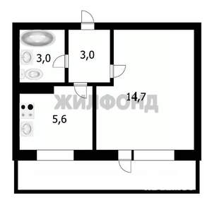 1-к квартира, вторичка, 28м2, 8/10 этаж