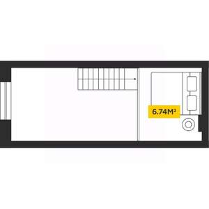 1-к квартира, вторичка, 27м2, 1/4 этаж