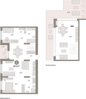 2-к квартира, вторичка, 167м2, 14/17 этаж