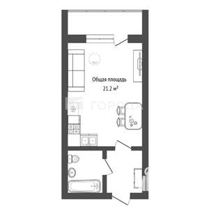Студия квартира, вторичка, 21м2, 4/10 этаж