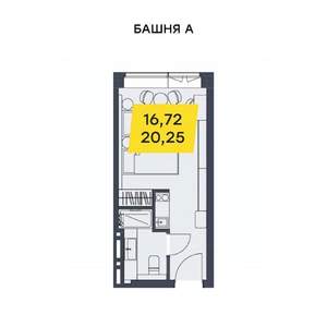 Студия квартира, вторичка, 20м2, 12/29 этаж