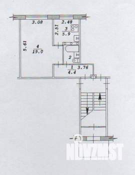 1-к квартира, вторичка, 32м2, 1/5 этаж