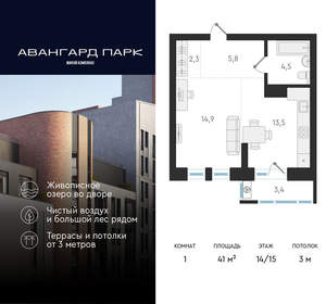 1-к квартира, вторичка, 41м2, 14/20 этаж
