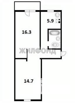 2-к квартира, вторичка, 45м2, 5/5 этаж