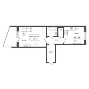 1-к квартира, вторичка, 37м2, 9/10 этаж