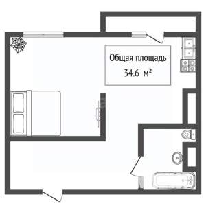 1-к квартира, вторичка, 35м2, 24/25 этаж