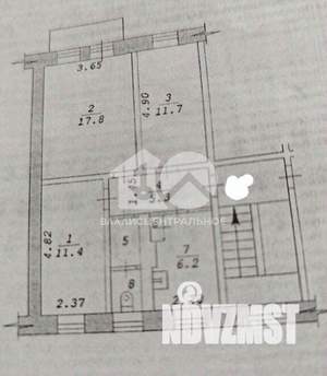 3-к квартира, вторичка, 56м2, 2/2 этаж